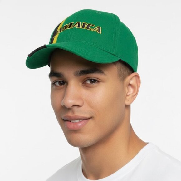 Jamaica Flag Green Baseball Cap Adjustable One Size - Picture 1 of 7